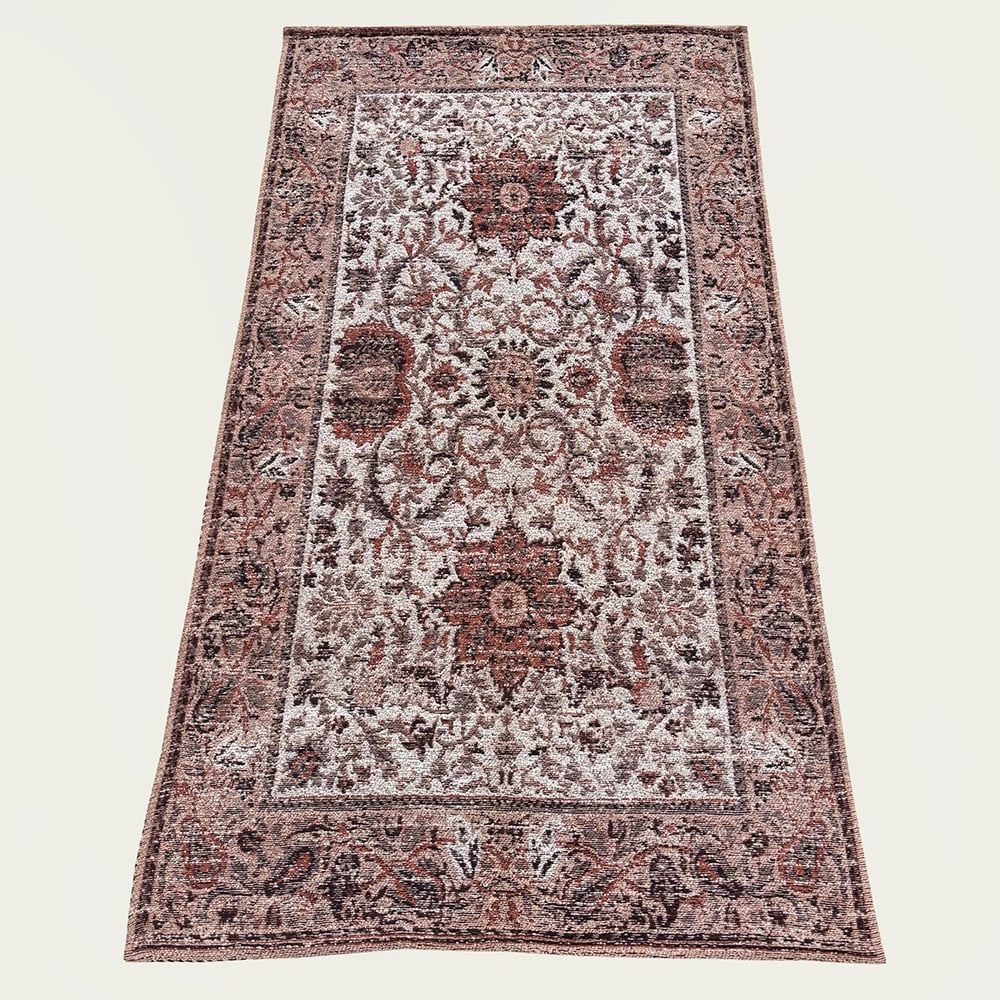 Handmade Red And Multicolor Synthetic Fibre Vintage Dhurrie